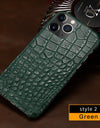 Crocodile Real Leather Cases for iPhone 16 15 Pro Max 14 pro max Genuine Leather Fundas Back Bover