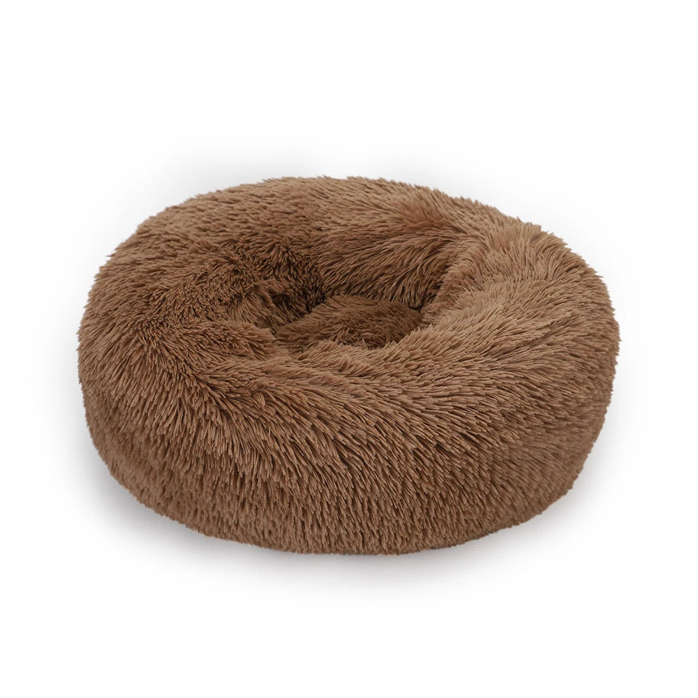 Plush Donut Dog Bed Washable Pet Cushion