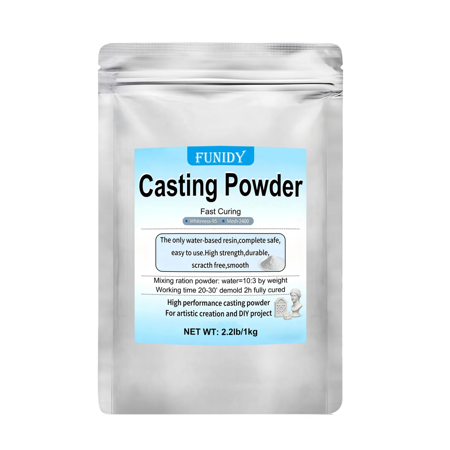 Resin Casting Powder 1000g/2000g/3000g – Fast Demold 20–30 Min, Self-Leveling Plaster for Craft Casting