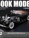 Diecast 1/18 1936 500K Classic Car Alloy Metal Model Sound And Light Toy Collect Display Ornament