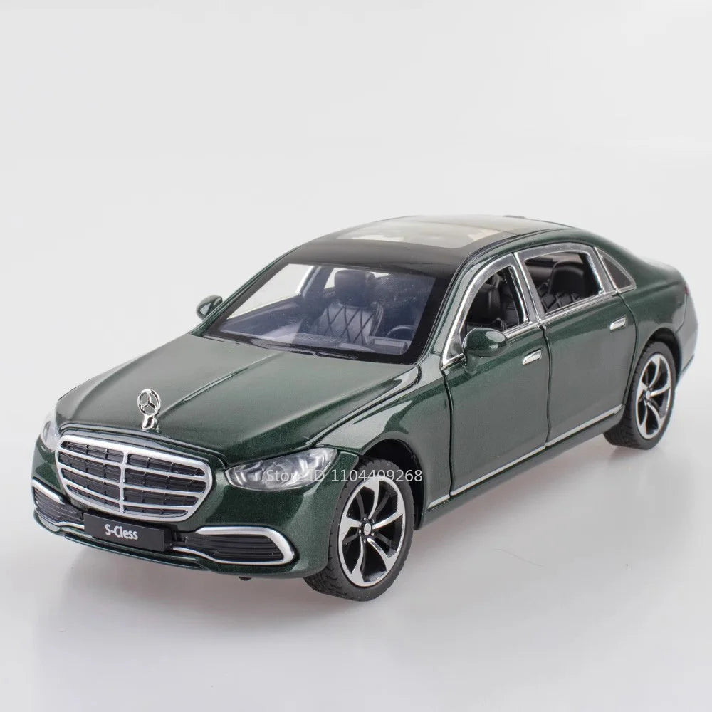 1:24 Scale S400L GLE350 Car Toy Model Doors Opened Sound Light Pull Back Metal Diecast Miniature Vehicle Collection Gift