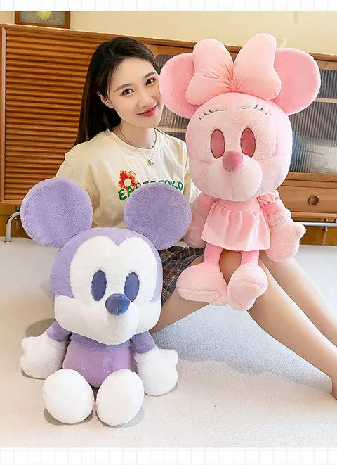 Kawaii Mickey Minnie Plush Toy Couple Doll Stuffed Dolls Animal Kids Birthday Gift for Girls Soft Cuddly Pillow Pal Wholesale