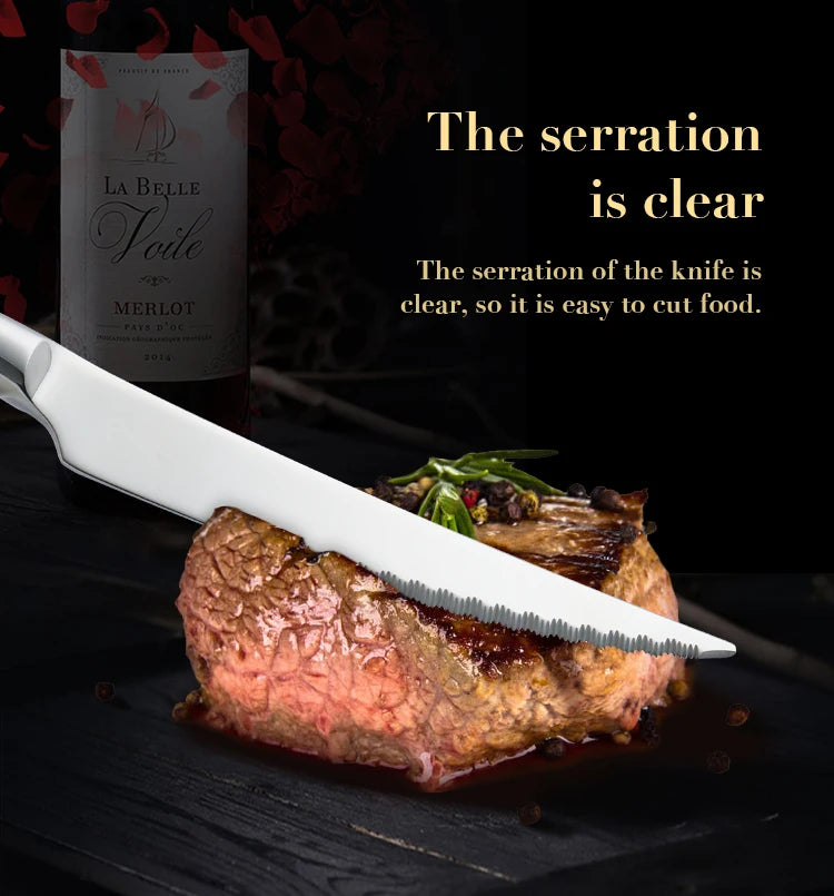 4pcs Gold Cutlery Set Stainless Steel Steak Knife Fork Spoon Luxury Dinnerware Western Dinner Set for Gift Kitchen Accessories