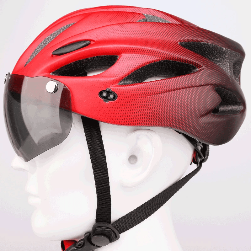 Ultra Lightweight Cycling Helmet With Magnetic Goggles And LED Rear Light