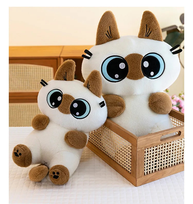 Kawaii Siamese Cat Plush Stuffed Doll Toy