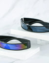 Cyberpunk Sunglasses  One Piece Shape Wrap  Ring Small Frame Punk Men Women Fashion Trend Futuristic Sunglasses