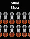 50ml 100ml 6pcs 12pcs Whisky Glass Liquor Bottle French Carved For Alcohol Wedding Gifts Wine Mini Container Storage Favour Set