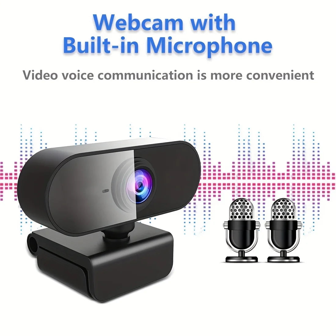 Webcam 1080P Web Cam for Pc Drive-free USB Rotatable Camera with Microphone for Desktop Computer for Video Calling Conference
