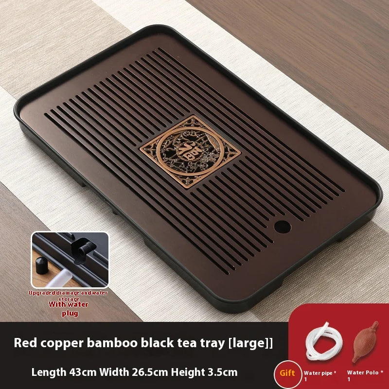 Bamboo Tea Tray Portable Dishes Rectangle Tea Ceremony Chaban Tea Chaban Tea Table Dual Purpose Drainage Water Storage