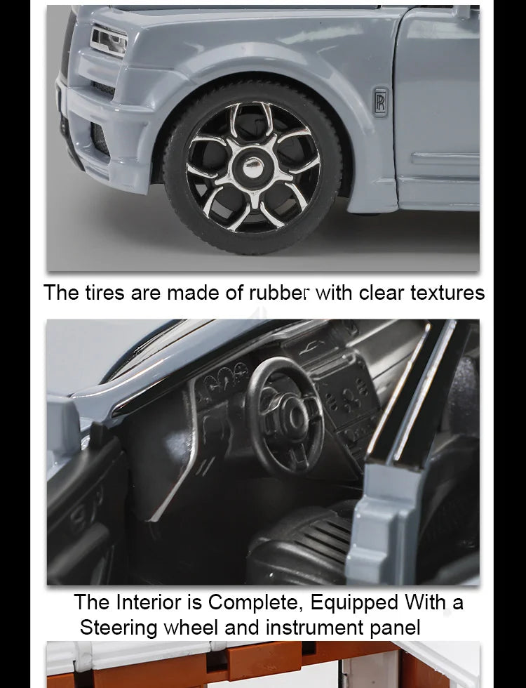 1/32 Rolls Royce Cullinan RV Car Model Alloy Diecast Off-road Vehicle Toy With Sound and Light Camping Car Model  For Boys Gifts