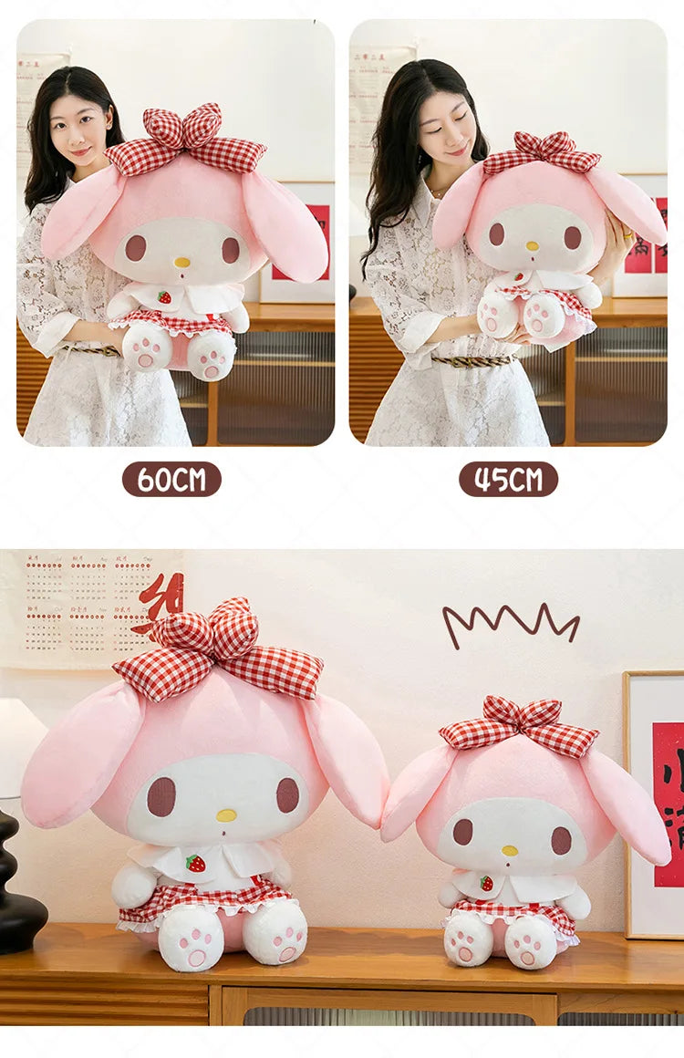 Kawaii 60cm Melody Plush Toy Sanrio Stuffed Doll Anime Soft Pillow Cute Gift Kids Birthday Xmas Plushie Stuffed Animal