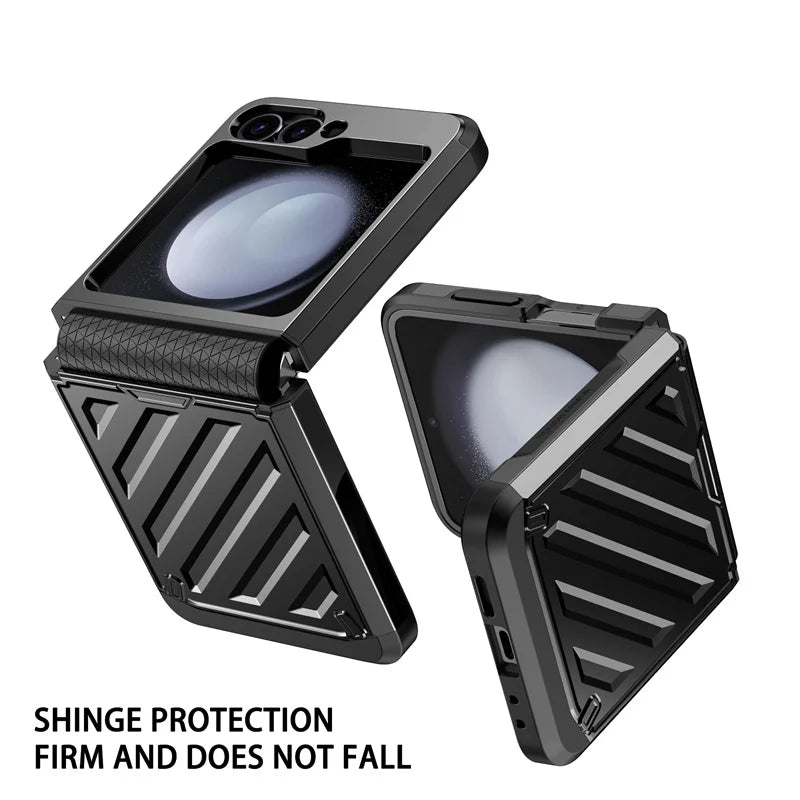 Luxury Armor Plating Thin Matte Phone Case For Samsung Galaxy Z Flip 3 4 5 Z Flip 6 Solid Candy Color Hard Shockproof Back Cover