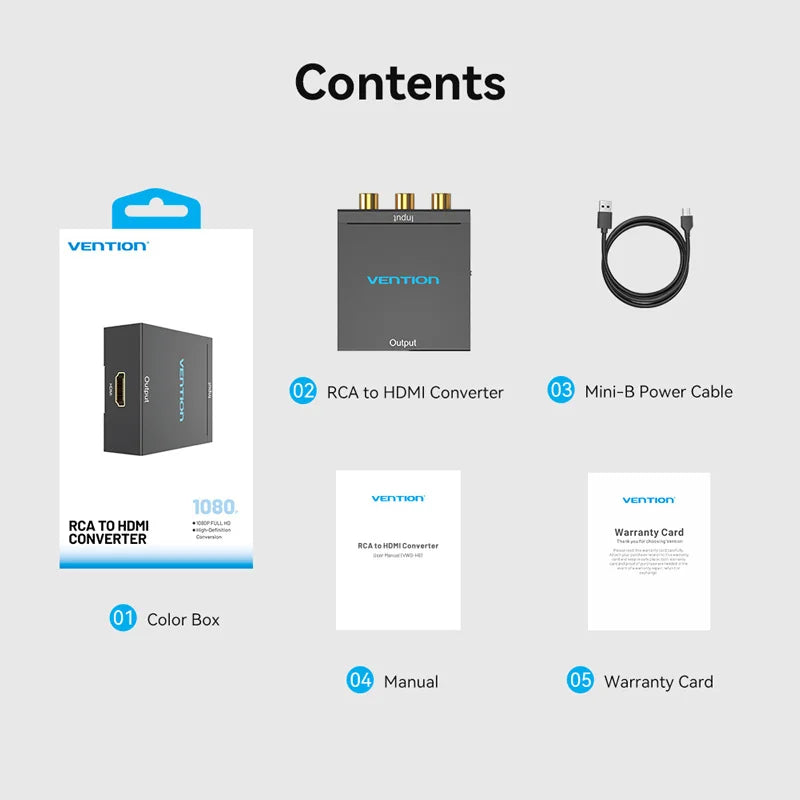 AV to HDMI Converter HDMI to RCA Video Adapter with Mini USB Power Cable for TV Box Projector  HDMI to AV