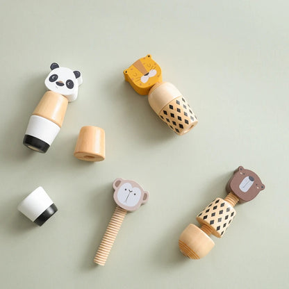 Beech Baby Toy Screws And Nuts Wooden Building Blocks Early Education Animal Shape Matching Toys Children Fine Motor Skills Gift