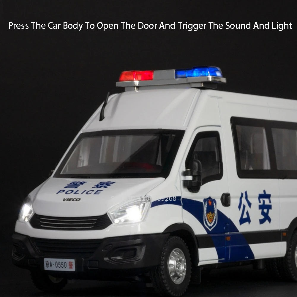 1:24 Scale Special Lada 2106 Police Car Model Toy Alloy Body Rubber Tire Metal Diecast 110 Explosion-proof Vehicle Models