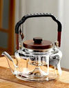 850ml Wooden Handle Glass Teapot with Infuser Household Heat-Resistant Brewing Tea Coffee Pot Kungfu Tea Set Teaware