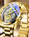 Men Watch Skeleton Quartz Wristwatch Gold Skeleton Retro Man Watch Top Brand Luxury Clock Watches