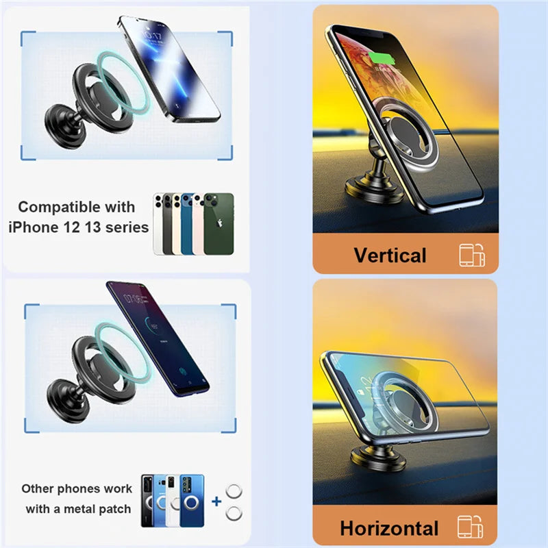 Car Phone Holder Stand Car Mount Support Mobile Bracket in Car For Macsafe iPhone 15 14 13 12 Samsung Xiaomi