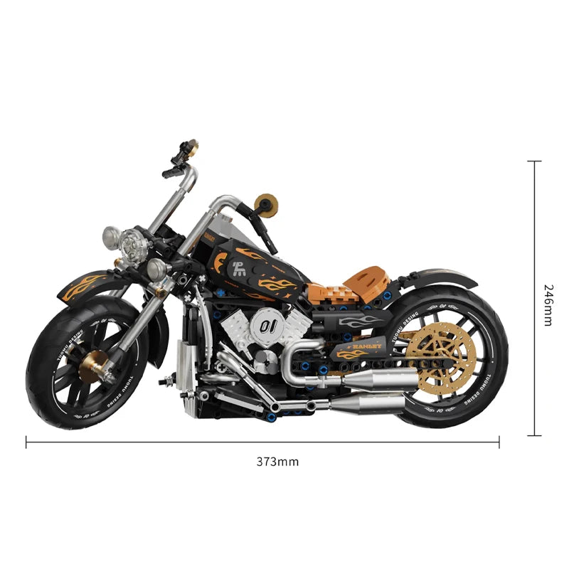 1:8 City Speed Racing Motorcycle Building Set DIY Bricks Model Kit for Adults STEM Buiding Blocks Toys Gifts 426pcs
