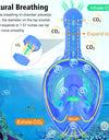 Kids Full Face Snorkel Mask Diving Mask With Detachable Camera Mount Wide View Anti-Fog Anti-Leak Snorkeling Swimming for Child