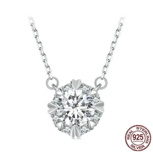 1.0 ct VVS1 D Color Moissanite Pendant Necklace For Women 925 Sterling Silver Lab Diamond Engagement Charming Necklace