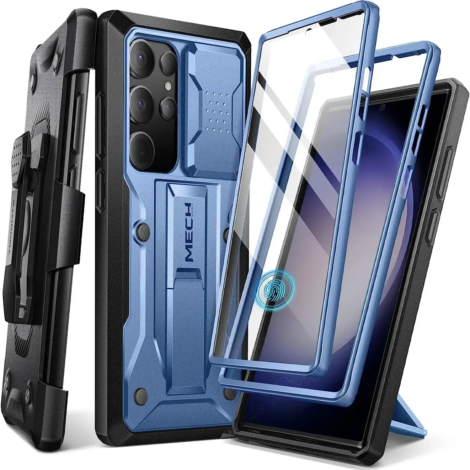 For Samsung Galaxy S23 Ultra Case Full-Body Shockproof Dual Layer Rugged Belt-Clip Case with Front Frame camera Screen Protector