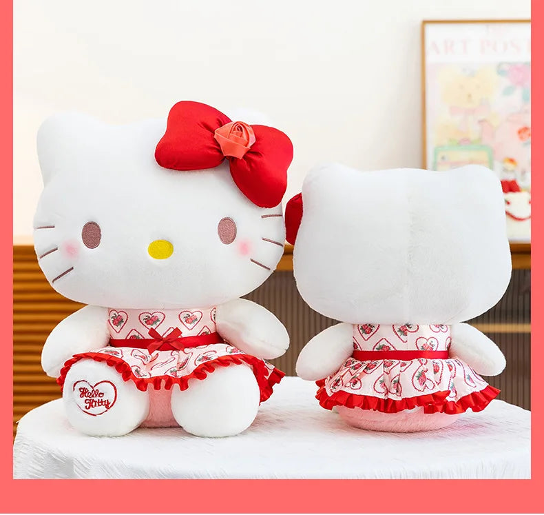 Cute Rose Cat Character Plush Stuffed Doll Toy