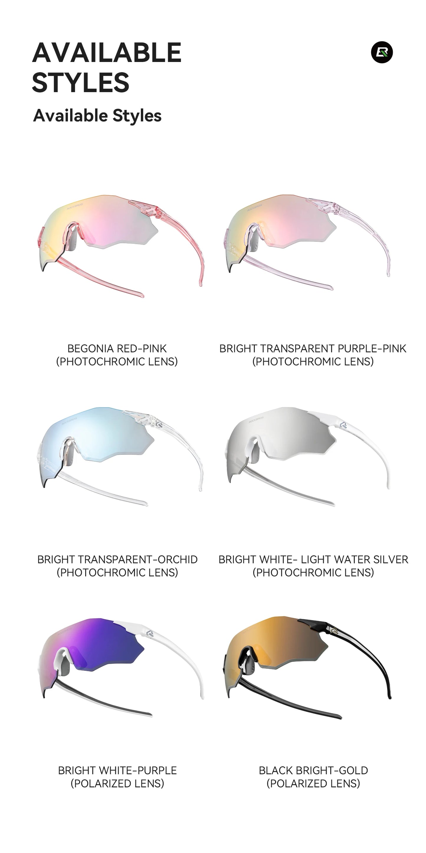 Bicycle Glasses Photochromic / Polarized Lens Bike Sunglasses UV400 Sun Protection MTB Road Cycling Goggle Eyewear