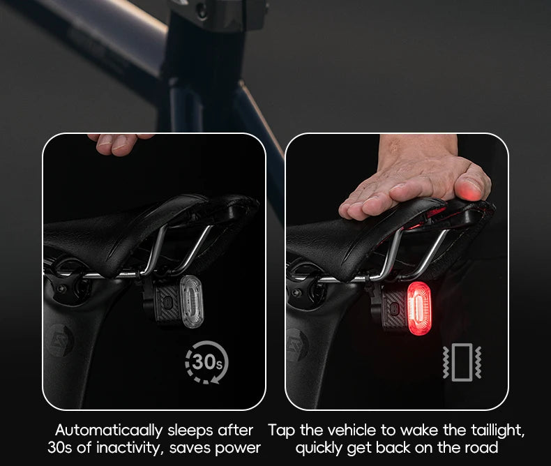 Smart Brake Sensing Bike Taillight IPX6 Waterproof Type-C Synchronized Bicycle Rear Light MTB Road Cycling Tail Light