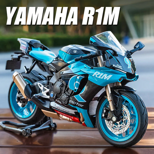 1:9 Yamaha YZF-R1M YZFR1M Alloy Die Cast Motorcycle Model Toy Vehicle Collection Sound and Light Off Road Autocycle Toys Car