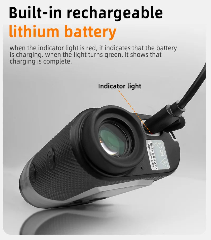 Rechargeable Golf Laser Rangefinder 1200m With Slope Adjustment Flag Lock And Vibration
