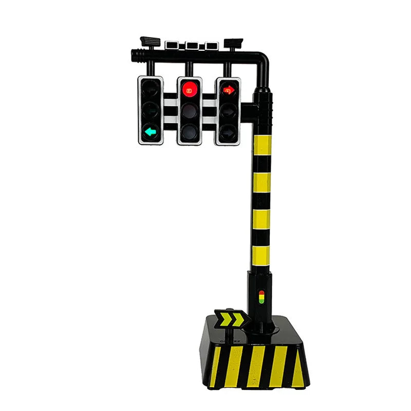 Education Simulation Traffic Lights Toys s Signpost Gas Station Indicator Warning Car Model Pretend Play Toys