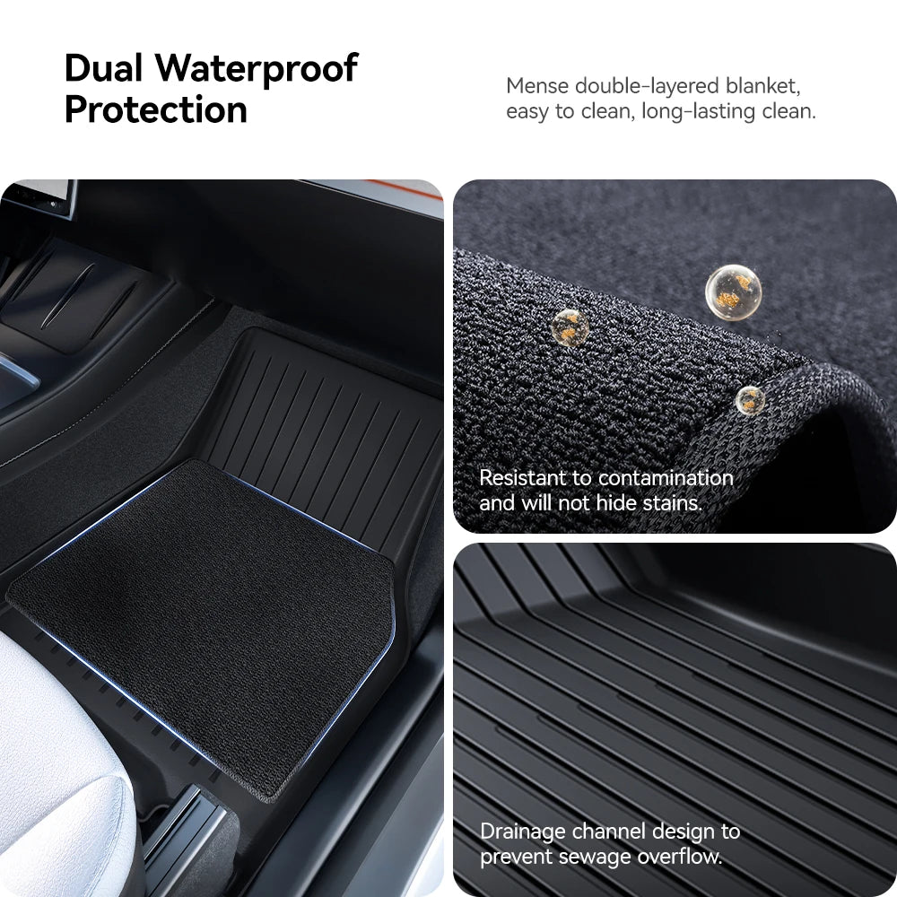 TPE Floor Mat Set for Tesla Model Y Juniper 2025 Right Hand Drive Waterproof Anti Slip Trunk and Interior Liner