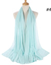 Muslim Chiffon Hijab Women Bubble Chiffon Scarf For Women Ladies Veil Muslim Islam Solid Color Malaysia Wrap Scarves