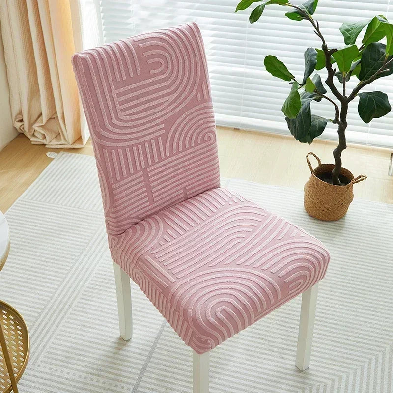 1PC Elastic Dining Room Chair Cover Jacquard Kitchen Chair Slipcovers Seat Covers Removable for Hotel Wedding Banquet Home