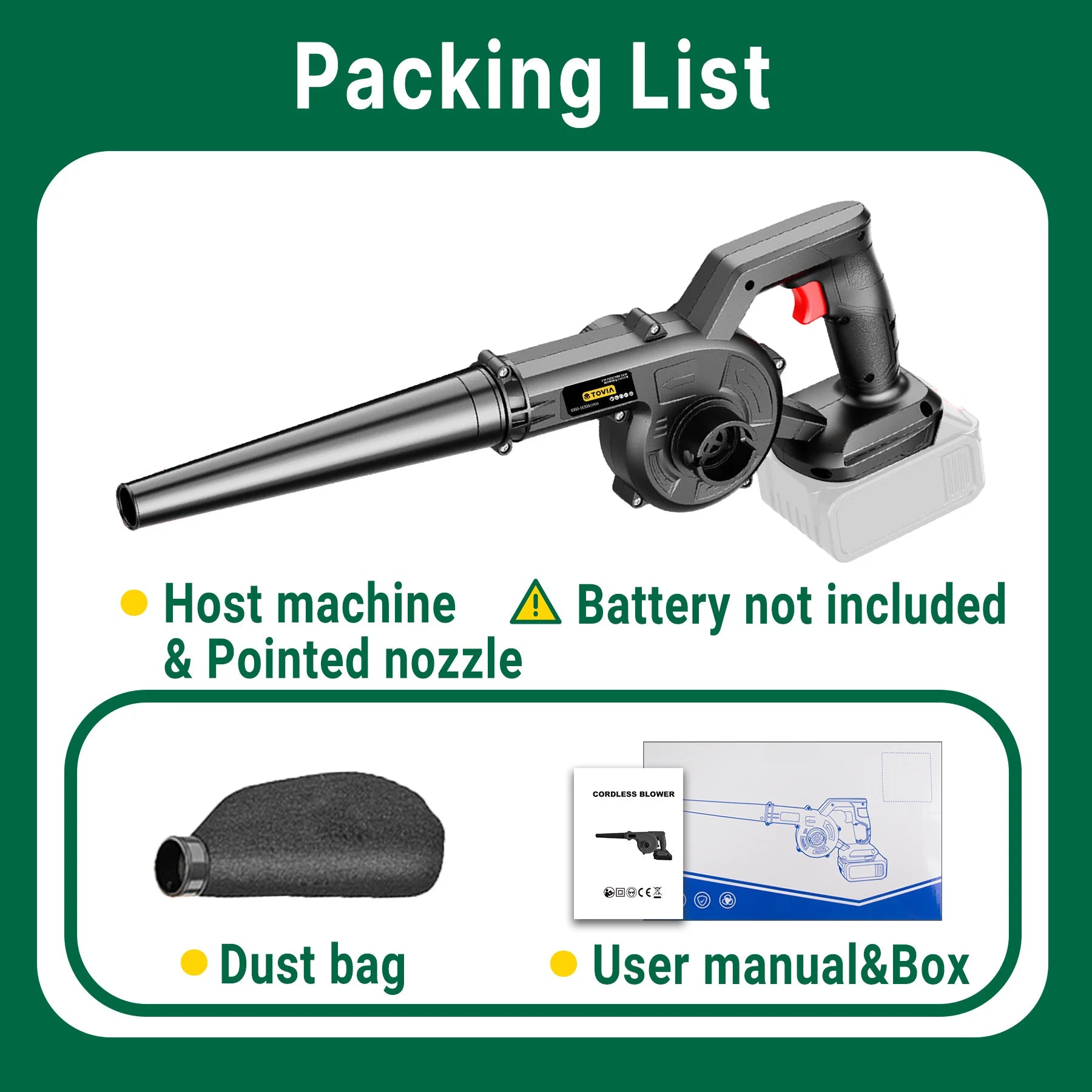 Cordless Air blower 2-in-1 Blowing & Suction Electric Leaf Blower Dust Collector Cleaner For Pet Hair Car For Makita 18V Battery