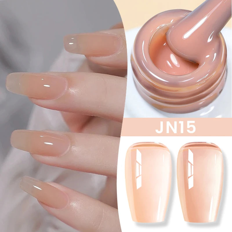 10ml Jelly Nude Gel Nail Polish Autumn Amber Semi Transparent Manicure Soak off UV LED Nails Gel Varnish