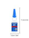 401 super glue upgraded version of cyanoacrylate, quick-drying and quick-dissolving, leather/rubber/wood/metal/glass, strong adhesive liquid glue, 20ml, free glue dropper, factory direct sale