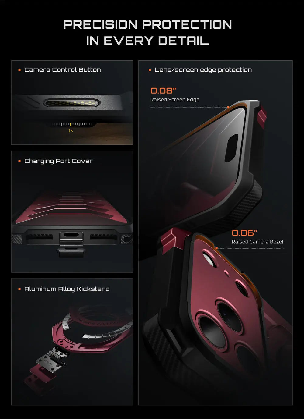 Rugged Magnetic Phone Case with Adjustable Kickstand for iPhone 17 Pro Max and iPhone 18 Pro Max