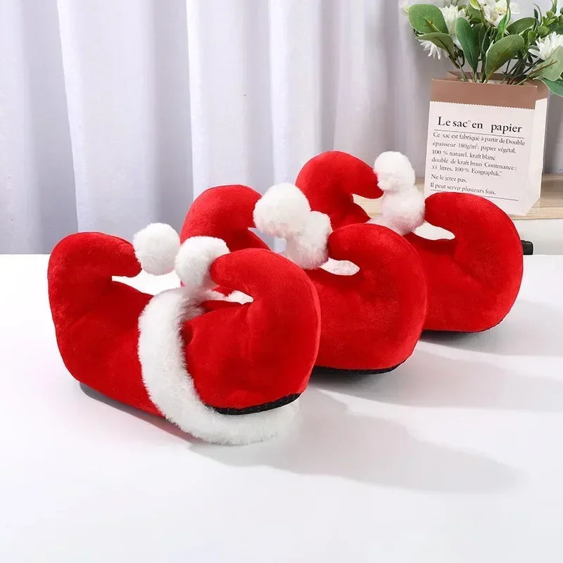 Christmas Decoration Slippers Cotton Slippers Santa Claus Elf Shoes Toe Anti-slip Warm Slippers for Adults  Christmas Party