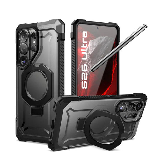 Rugged Magnetic Phone Case with Aluminium Kickstand for Samsung Galaxy S26 Ultra