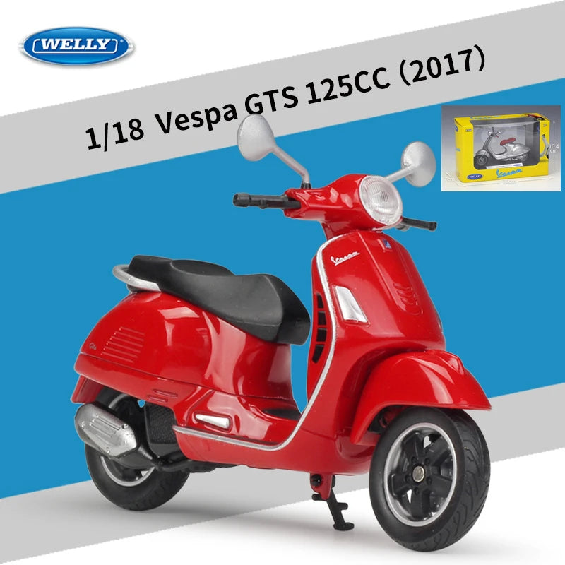 Diecast Vespa Classic Scooter Model 1 to 18 Scale