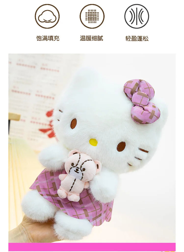 Purple Retro Cat Character Plush Stuffed Doll Toy