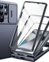 for Samsung Galaxy S24 S23 Ultra Case with Camera Cover Screen Protector Silky Touch Military Drop Protection Phone Case