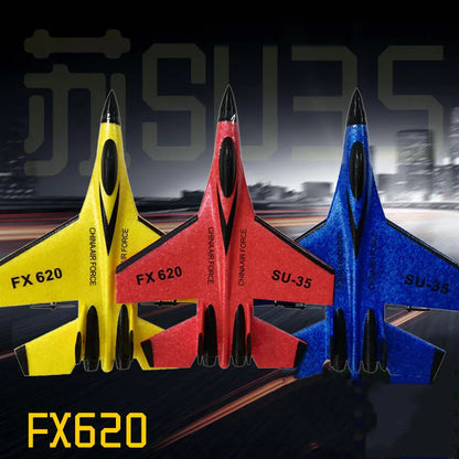 FX620 RC Plane Drone SU35 2.4G Fixed Wing Fighter Electric Toys Airplane Glider EPP Foam Toys Kids Boys Gift