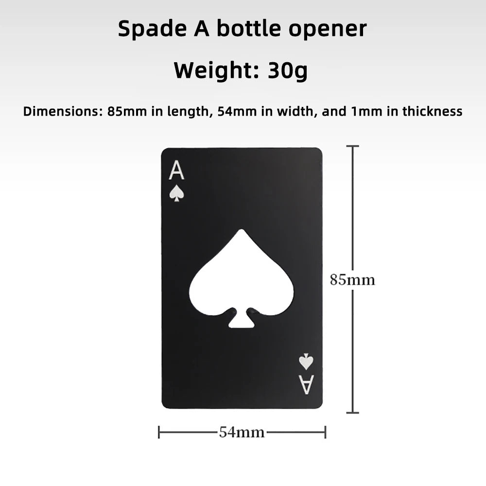 1PCS Beer Bottle Picker Opener Poker Creative Pocket Metal Multifunction Credit Card Bottle Opener Black Peach A Stainless Steel