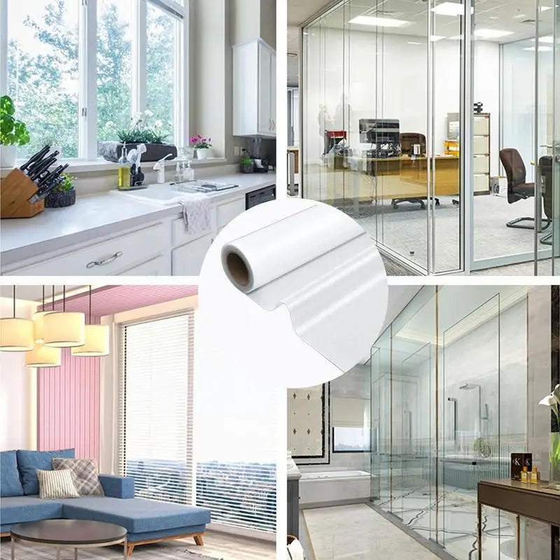 1/2M Matte Window Film Privacy UV Protection Stained Vinyl for Glass Static Cling Frosted Decorative Window Sticker for Home