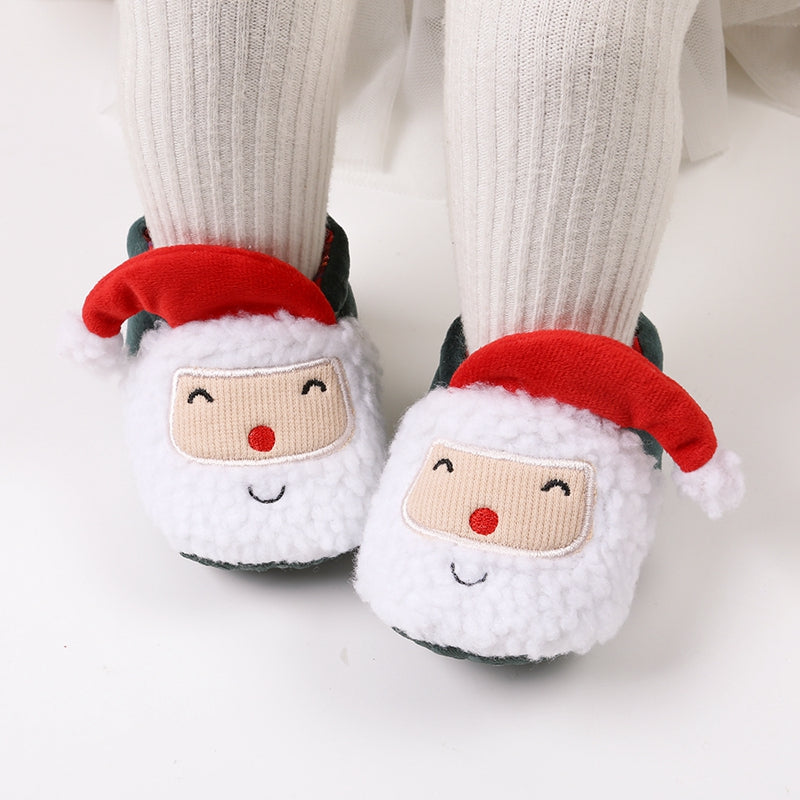 Christmas  Shoes  Winter Snow Boots Cute Cartoon Santa Claus Warm  Walking Shoes Girls Boy Crib Shoes First Walker