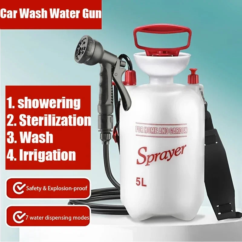 Portable Manual Pressure Camping Shower Sprayer 5L 8L