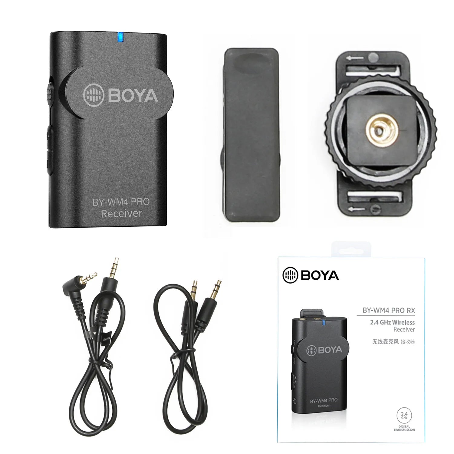 BY-WM4 PRO Wireless Lavalier Microphone for iPhone Android Smartphone DSLR Cameras Youtube Recording Live Streaming Vlog